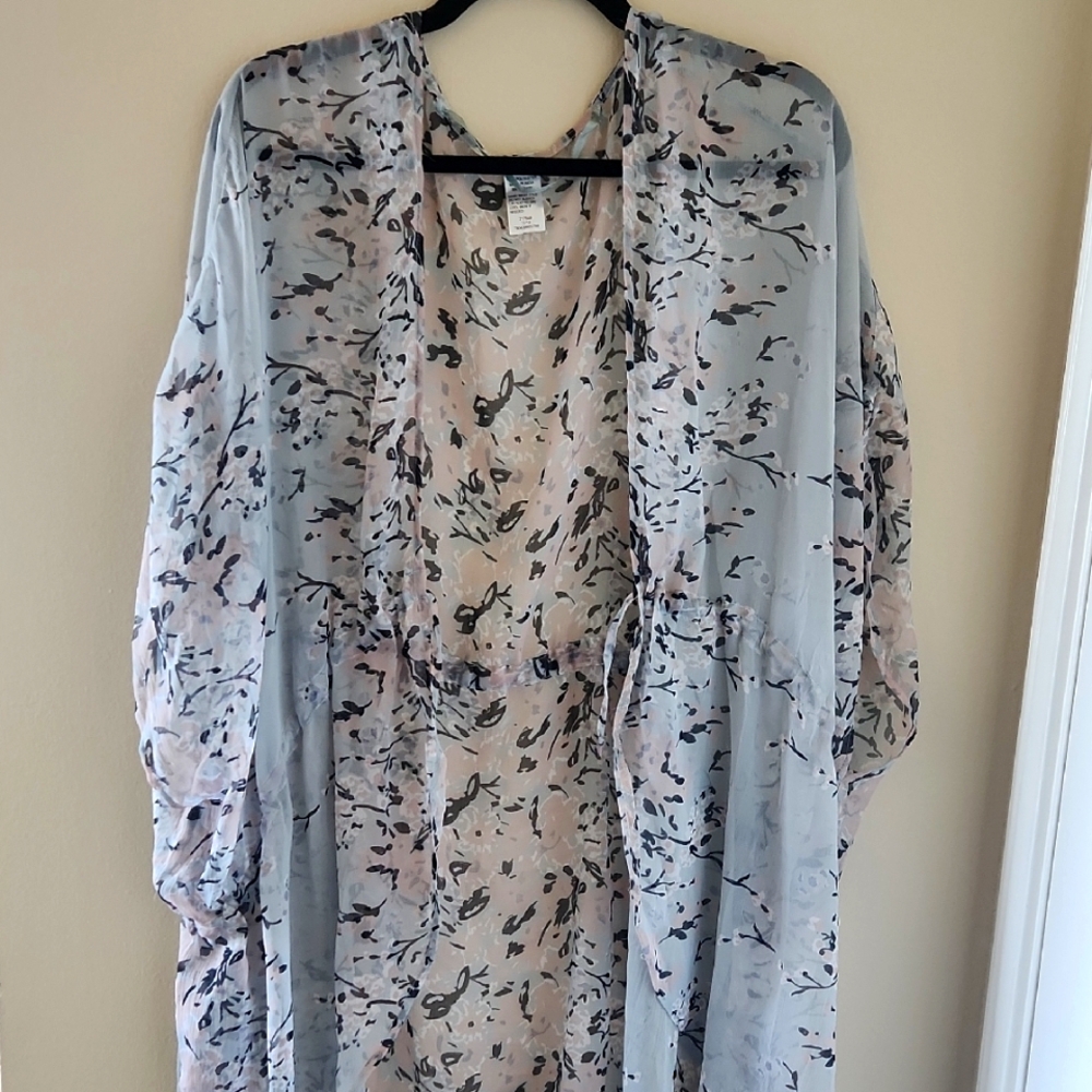 Sheer Pale Blue Kimono Style Cover
